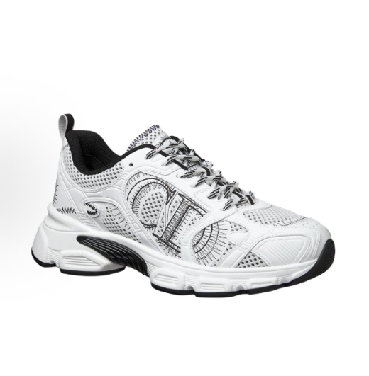 DIOR Chrono round-toe lace-up sports running shoes, casual shoes for women and man, white