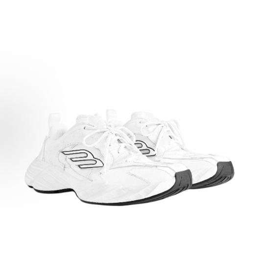Balenciaga Monday leather round-toe lace-up low-top Casual shoes for man and Women in white