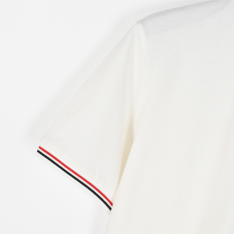 Moncler Classic Short-sleeved Polo Shirt with Small Logo and Ribbon on the Collar