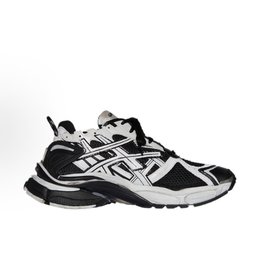 Balenciaga Runner fabric Fashion Aged low-top Dad shoes for Men and woman in black and white