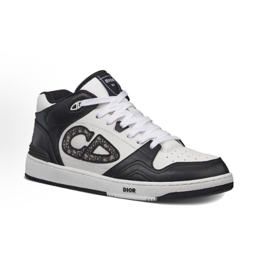 DIOR B57 CD printed flat, comfortable, elegant, anti-slip and wear-resistant mid-top sneakers for men and woman in black and white