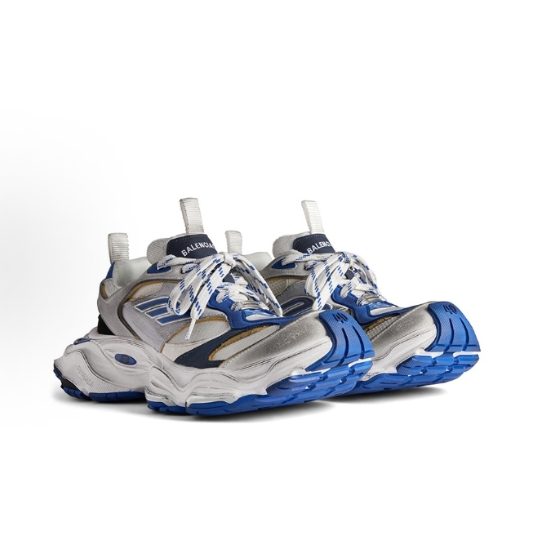 Balenciaga Parisian Cargo round-toe lacing comfortable and versatile low-top casual shoes for man and woman in white and blue