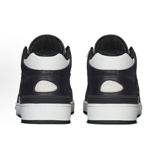 DIOR B57 CD printed flat, comfortable, elegant, anti-slip and wear-resistant mid-top sneakers for men and woman in black and white