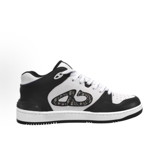 DIOR B57 CD printed flat, comfortable, elegant, anti-slip and wear-resistant mid-top sneakers for men and woman in black and white