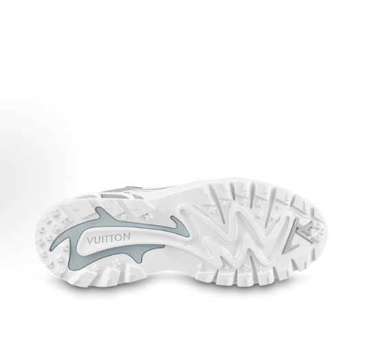 LOUIS VUITTON Runner Tatic mesh leather round-toe lace-up low-top casual shoes for men and woman in grey and white