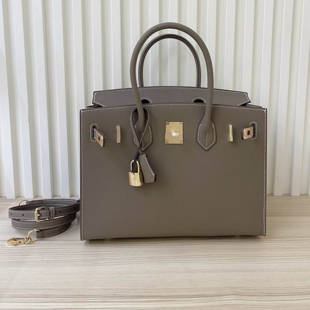 HERMES Birkin 30 Handbag, Women's Style, Elephant Grey