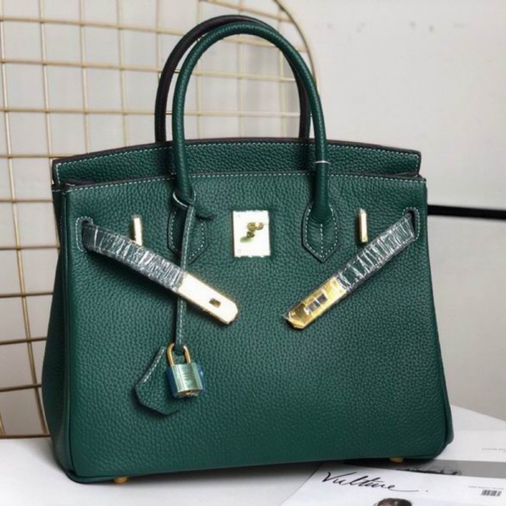 HERMES Birkin 25, Women's Style, Peacock Green