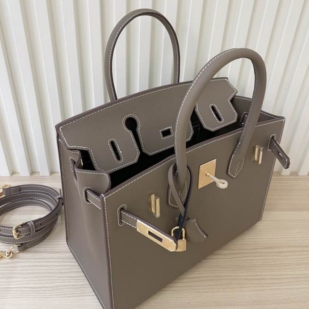 HERMES Birkin 30 Handbag, Women's Style, Elephant Grey