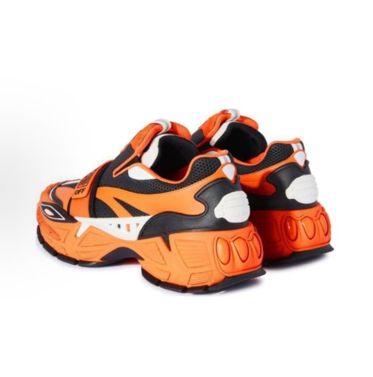 OFF-WHITE Glove mesh fabric patchwork set, shock-absorbing, anti-slip, wear-resistant, low-top casual shoes for men, orange and black, global purchase