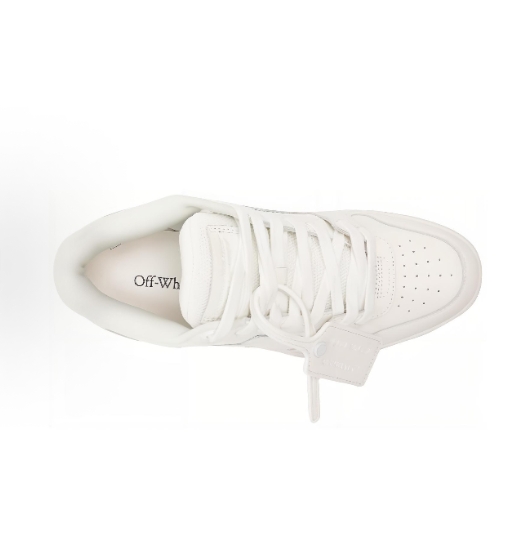OFF-WHITE Out Of Office leather versatile and fashionable low-top sneakers for men in white