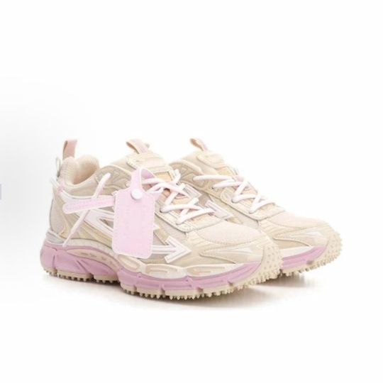 OFF-WHITE Be Right Back low-top casual shoes with lace-up logo, woman and manbeige pink, global purchase