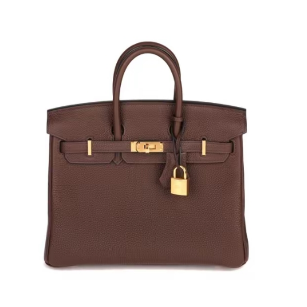 HERMES Birkin 25 Handbag, Women's Style, Saddle Red