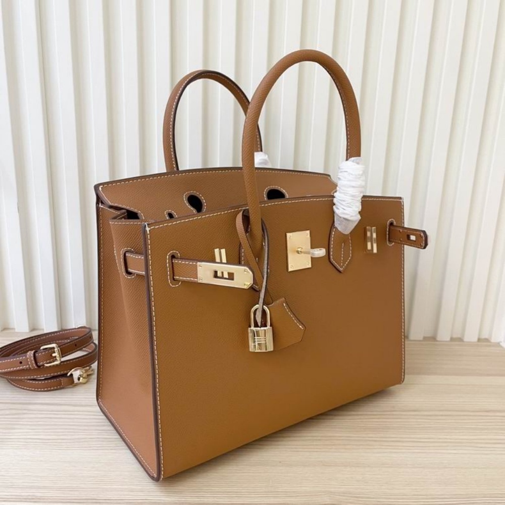 HERMES Birkin 25, Women's Style, Gold Brown