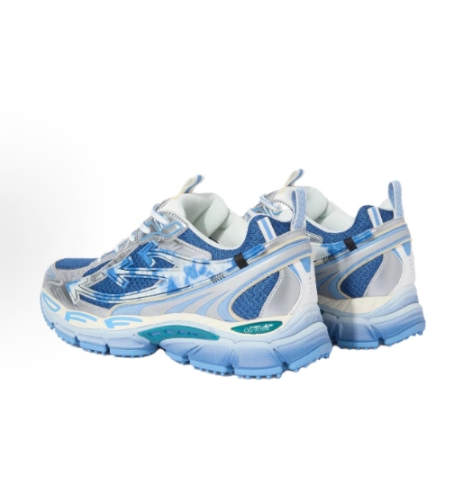 OFF-WHITE Be Right Back round-toe lace-up low-top casual shoes for women and man blue