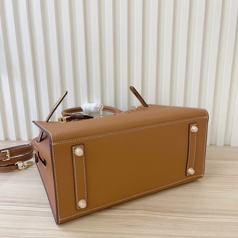 HERMES Birkin 25, Women's Style, Gold Brown