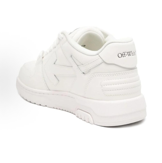 OFF-WHITE Out Of Office leather versatile and fashionable low-top sneakers for men in white