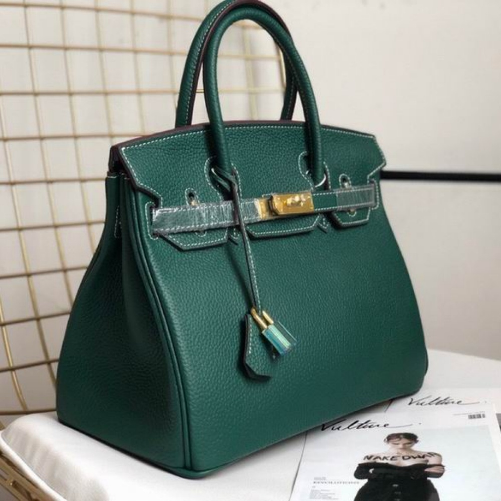 HERMES Birkin 25, Women's Style, Peacock Green
