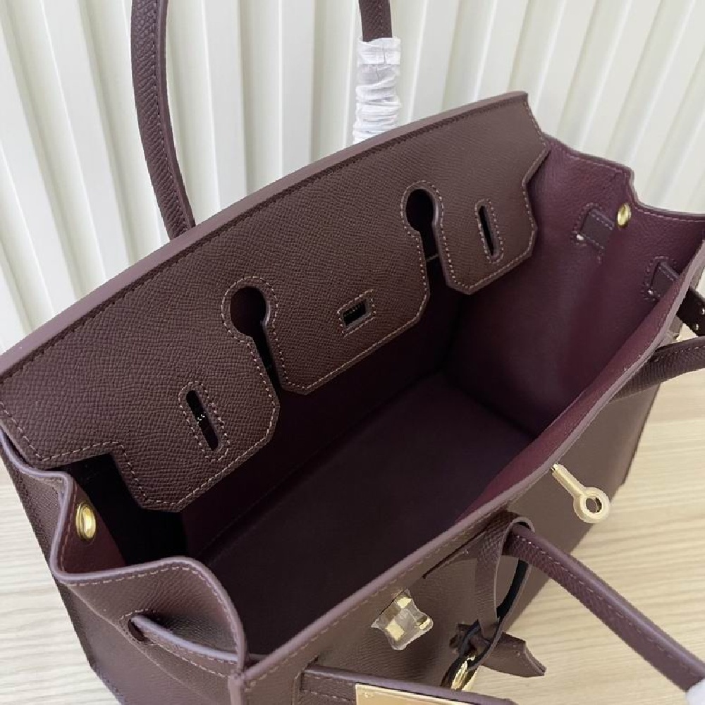 HERMES Birkin 25 Handbag, Women's Style, Saddle Red