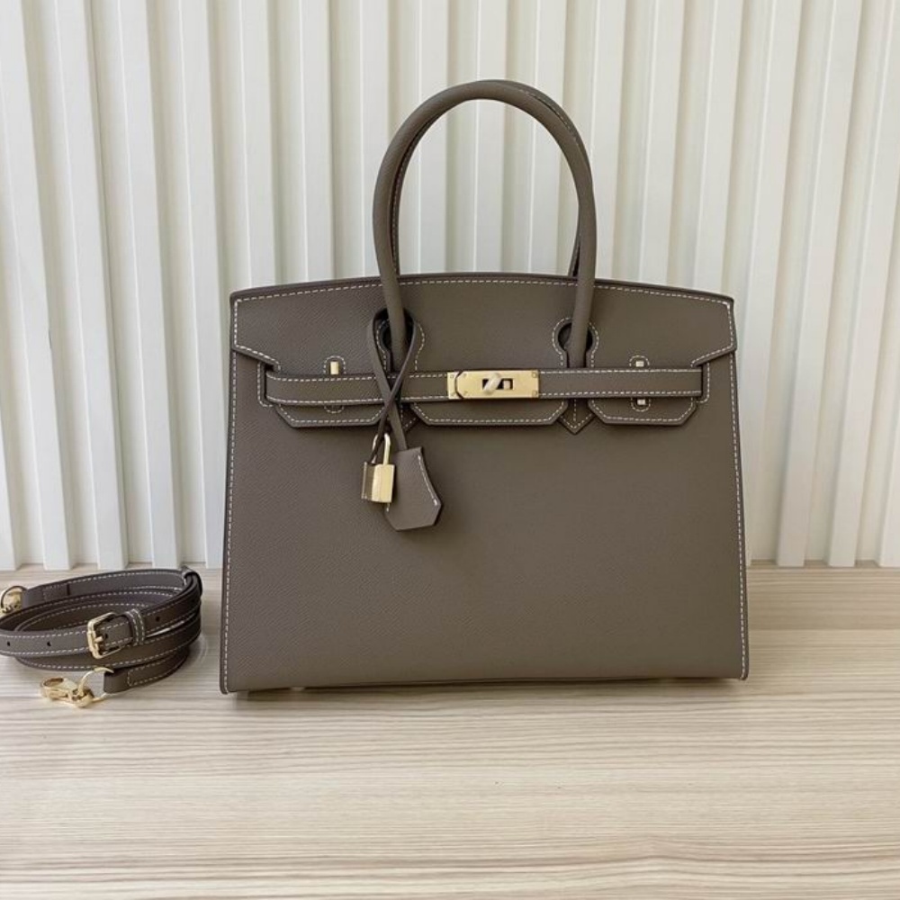 HERMES Birkin 30 Handbag, Women's Style, Elephant Grey