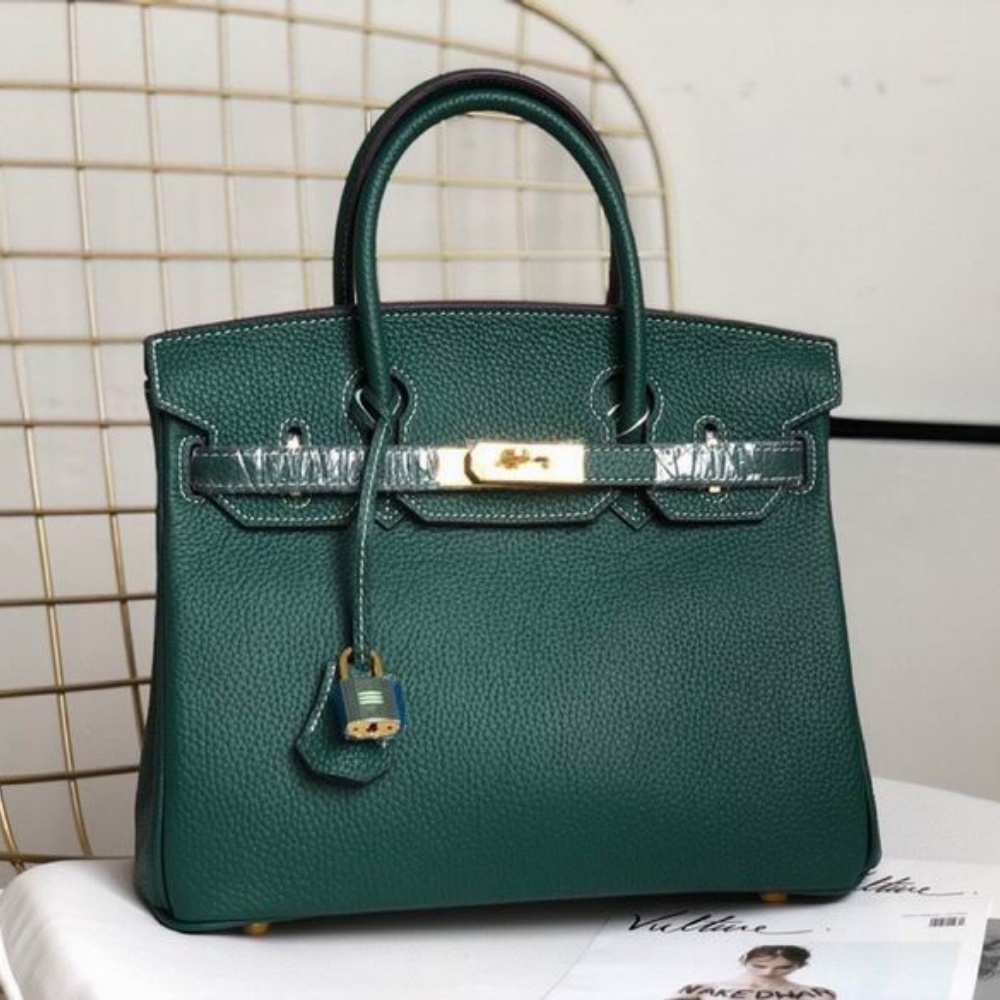 HERMES Birkin 25, Women's Style, Peacock Green