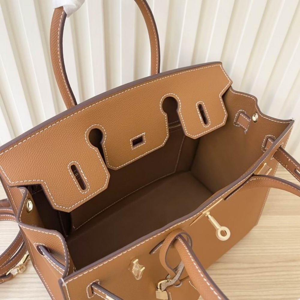 HERMES Birkin 25, Women's Style, Gold Brown
