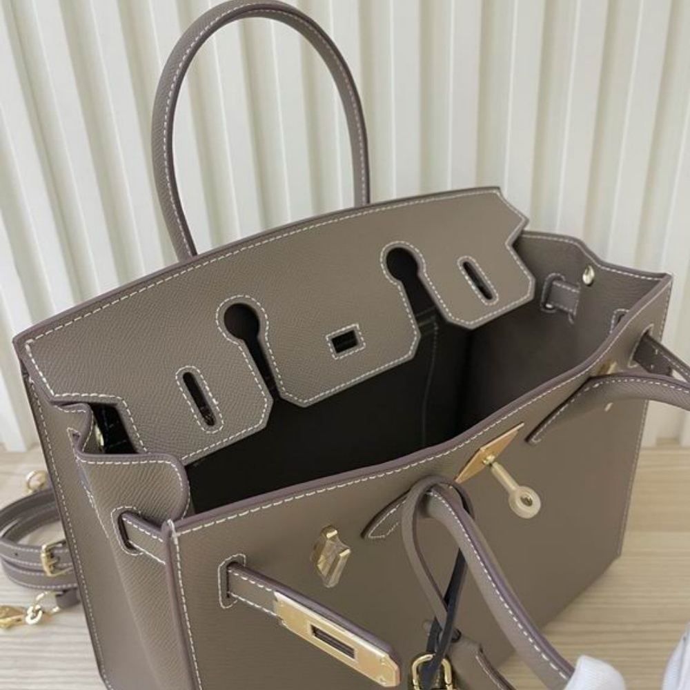 HERMES Birkin 30 Handbag, Women's Style, Elephant Grey