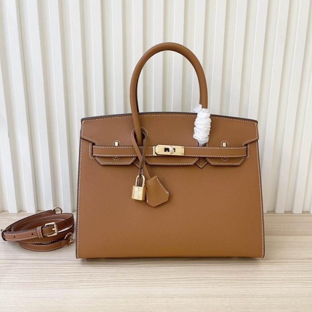HERMES Birkin 25, Women's Style, Gold Brown