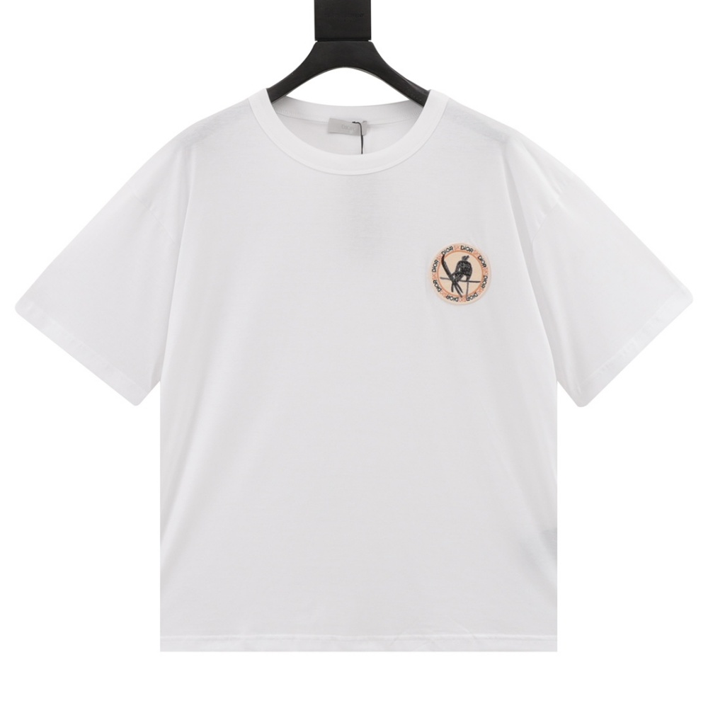 DIOR Patch Logo Crew - neck Short - Sleeve Shirt