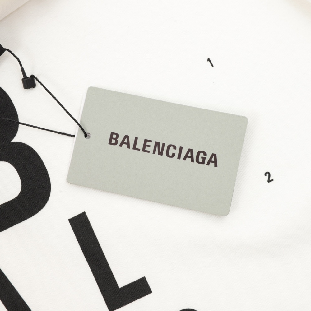 Balenciaga Alphabet - number Print Eye Chart - inspired Ripped and Distressed Short - Sleeve Shirt