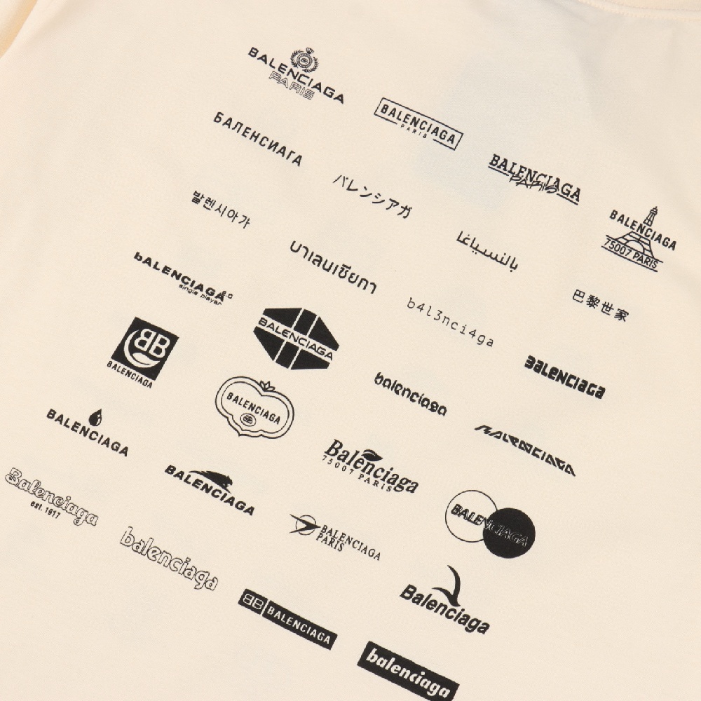 Balenciaga Classic Style Short-sleeved T-shirt with Collection of Classic Logos