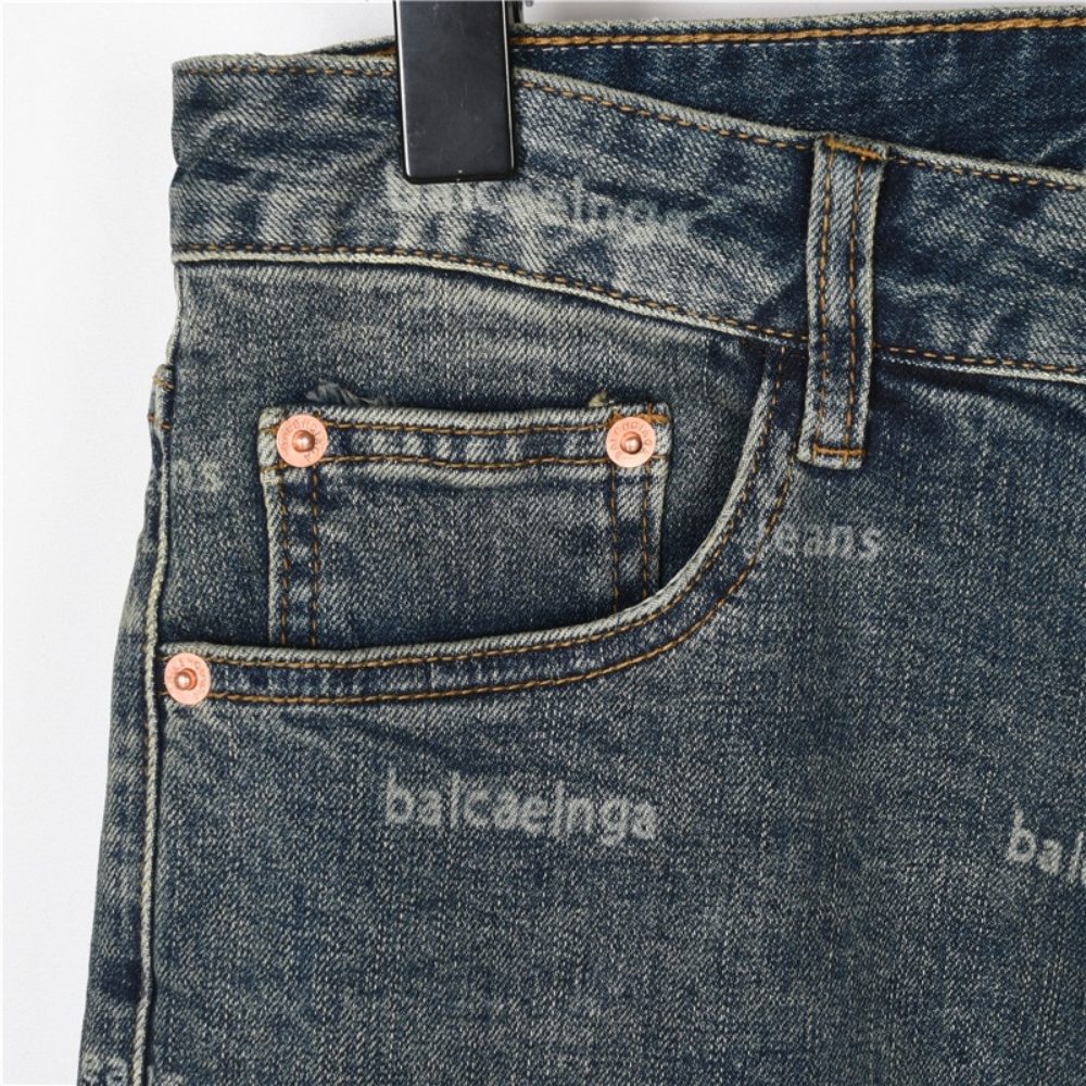 Balenciaga Jeans with All - over Danmaku Print