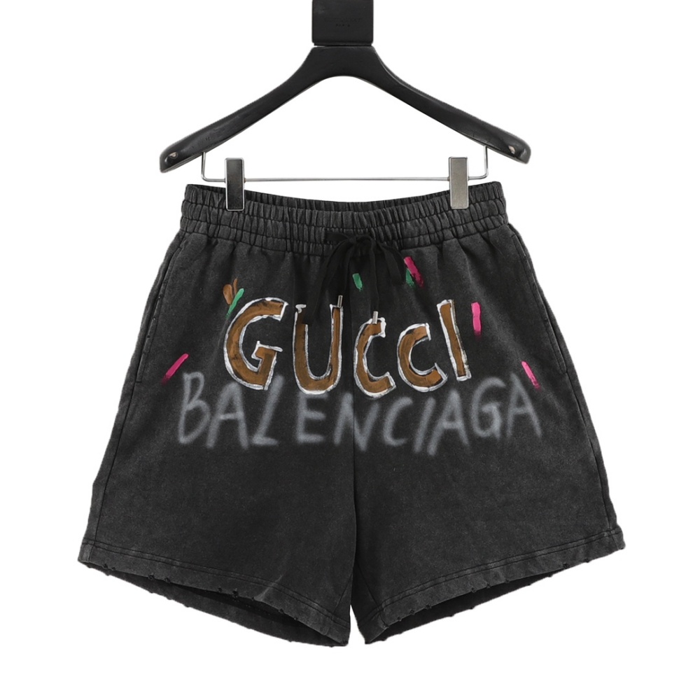 Balenciaga Hand - drawn Letter Terry Shorts