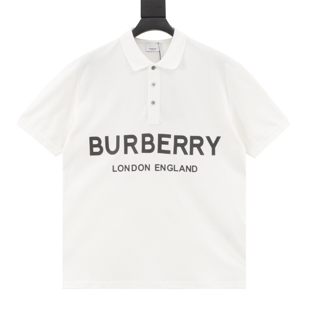 Burberry Chest Double - row Letter Short - sleeved Polo Shirt