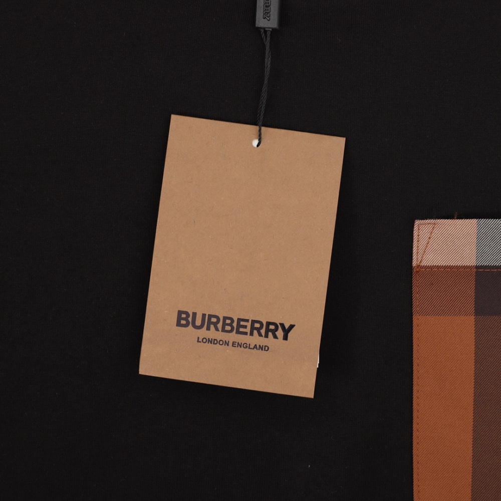 Burberry Checked Pocket Crew - neck Short - Sleeve Shirt