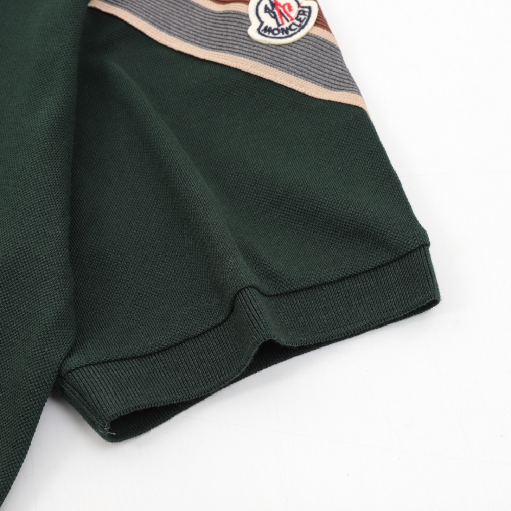 Moncler short - sleeve polo shirt with sleeve webbing