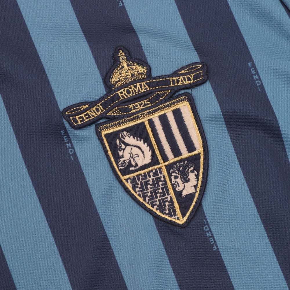 FENDI FD Club Badge Striped V - neck Short - Sleeve T - shirt