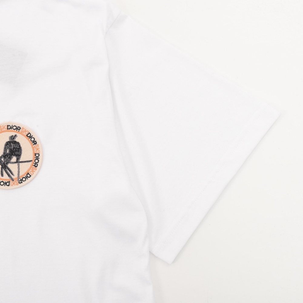 DIOR Patch Logo Crew - neck Short - Sleeve Shirt