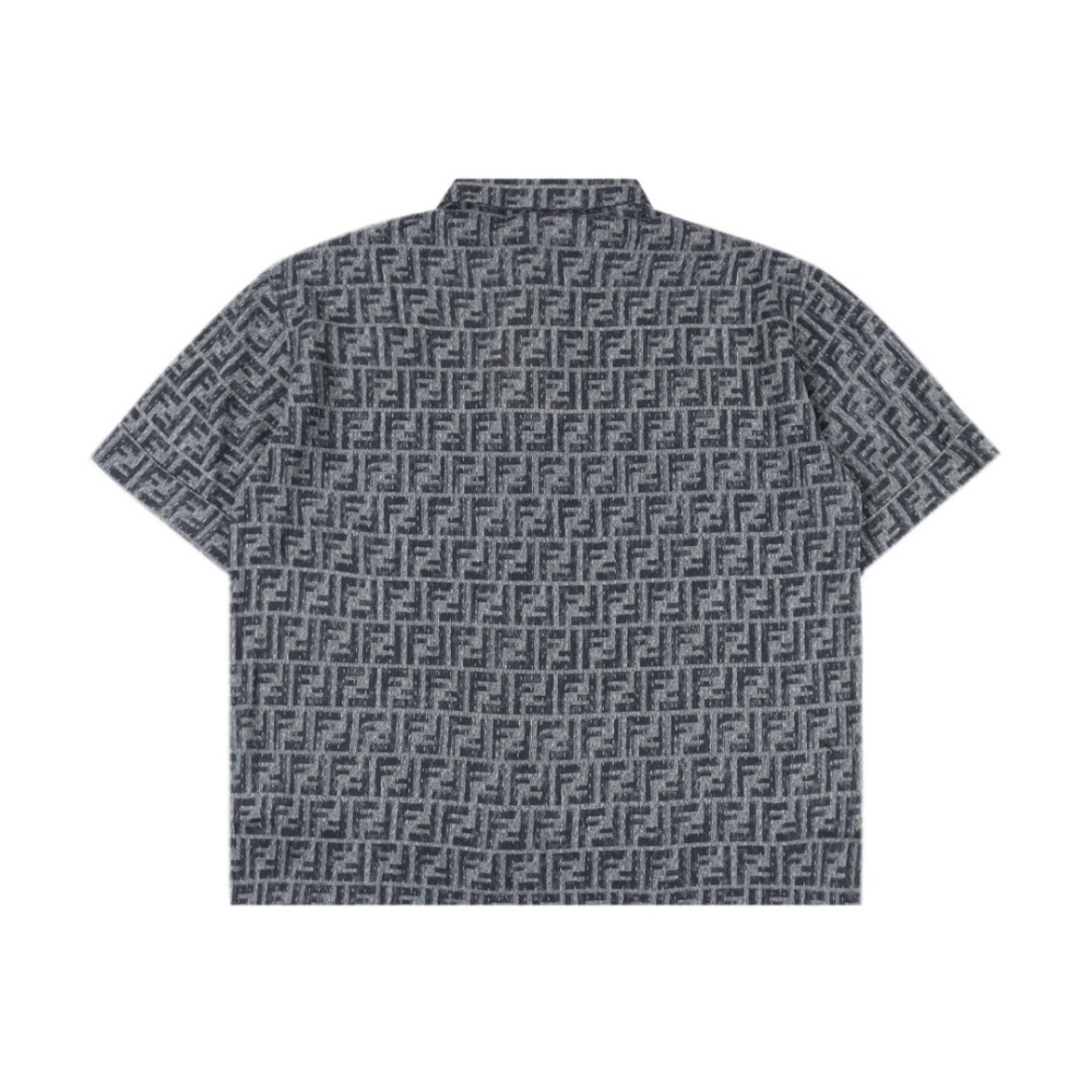 FENDI FD Plain - Stitch FF Jacquard Short - Sleeve Shirt