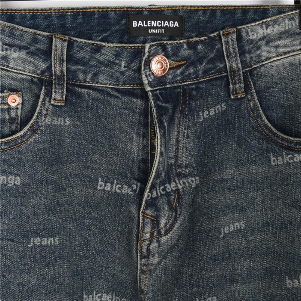 Balenciaga Jeans with All - over Danmaku Print