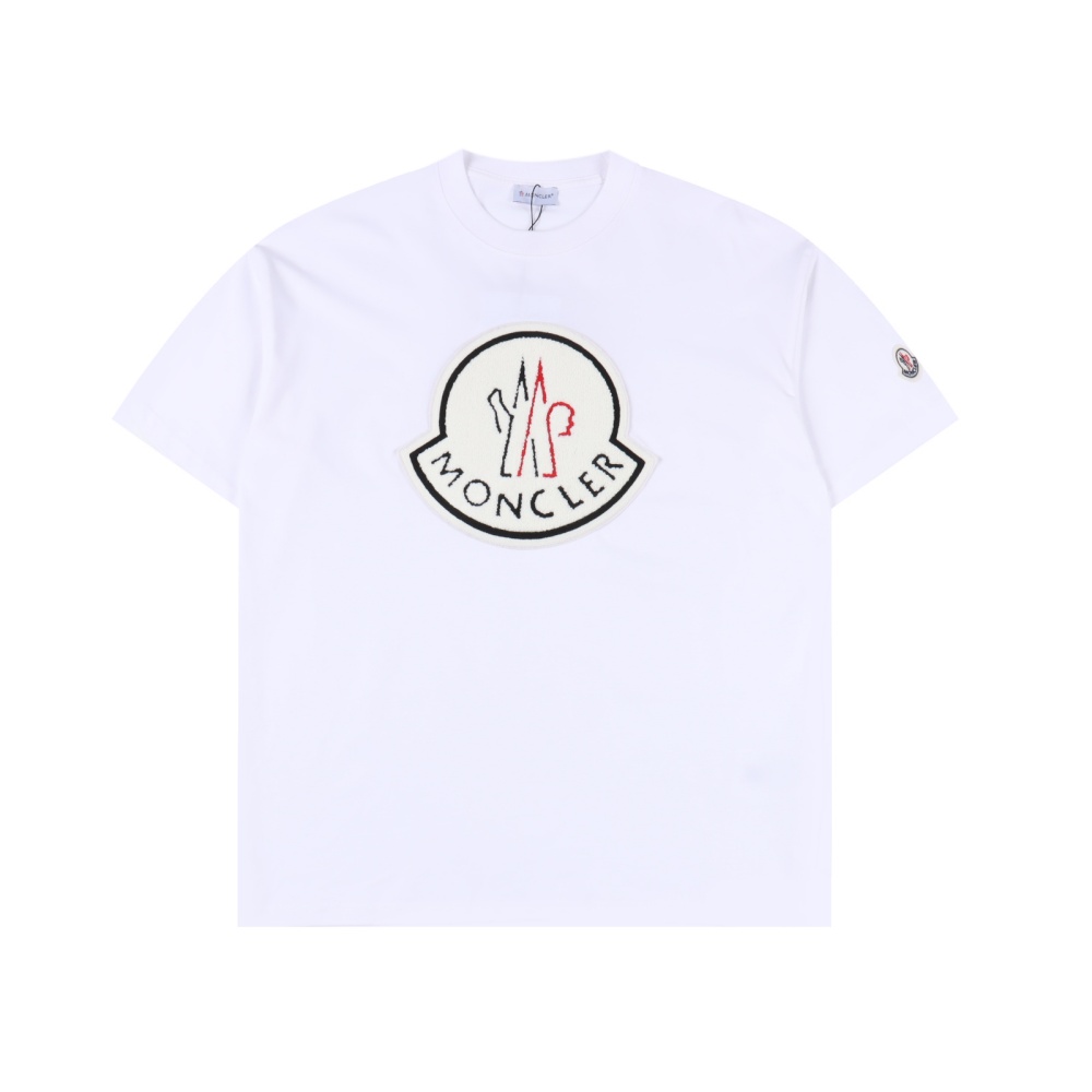 Moncler Short - Sleeve T - Shirt with Terry - embroidered Logo