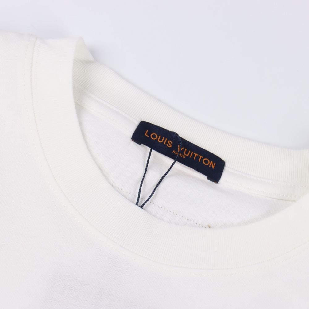 Louis Vuitton LV 25SS Short-sleeved T-shirt with Blue Flocking Print
