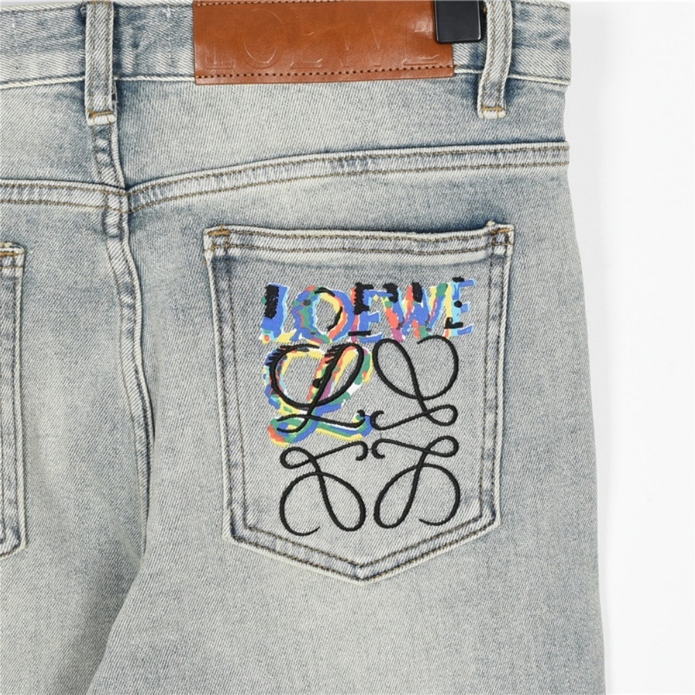 LOEWE Glitch - style Embroidered LOGO Jeans