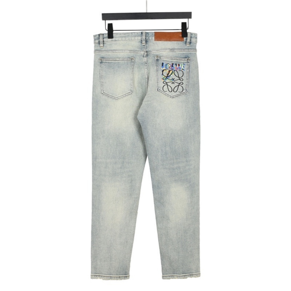 LOEWE Glitch - style Embroidered LOGO Jeans