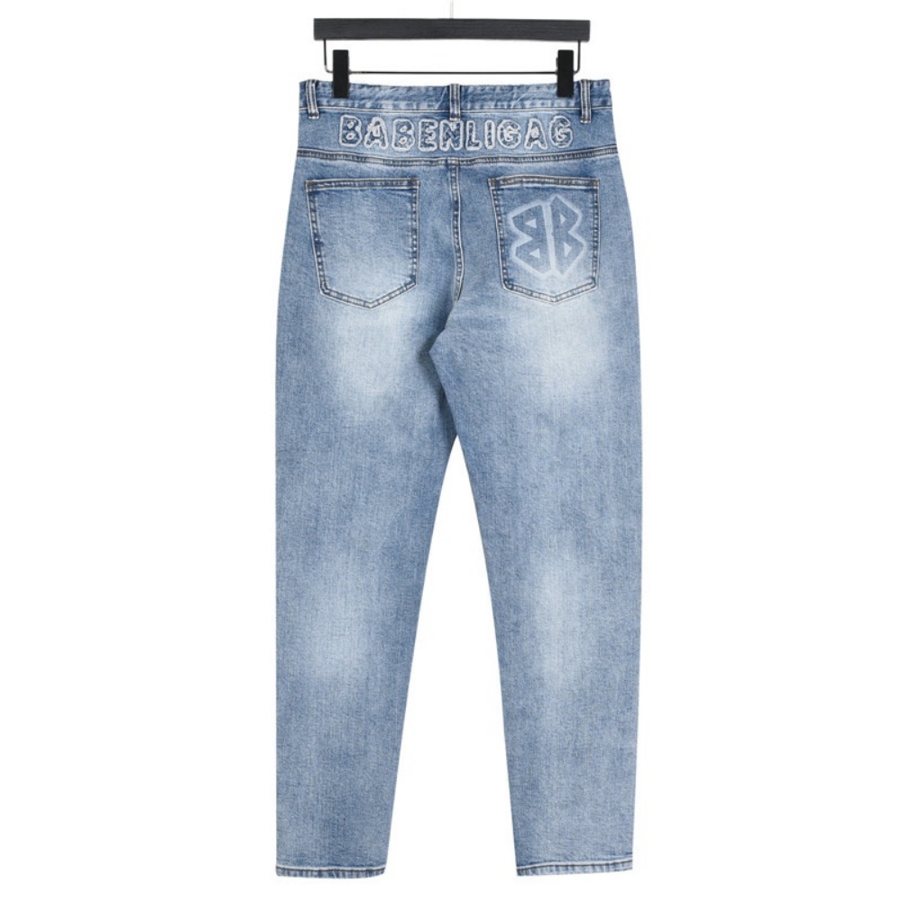 Balenciaga jeans with double - B logo on the back pocket