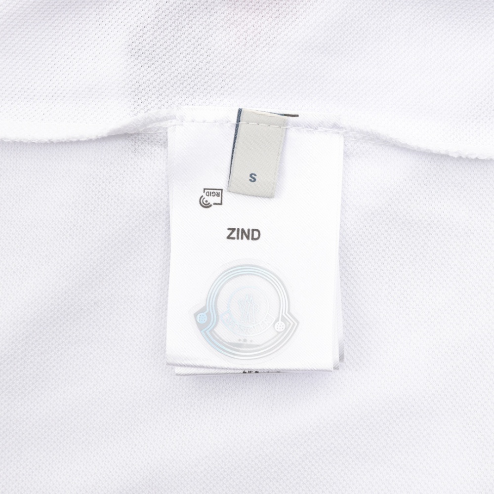 Moncler Short - Sleeve Polo Shirt with Sleeve Tape