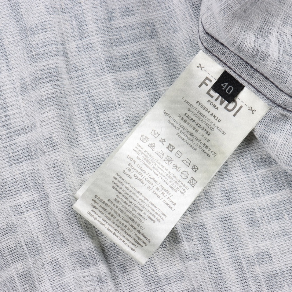 FENDI FD Plain - Stitch FF Jacquard Short - Sleeve Shirt