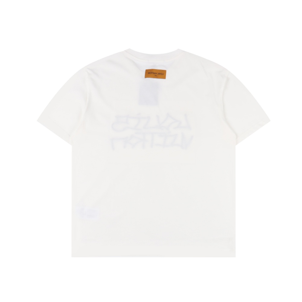 Louis Vuitton three - dimensional printed and embroidered short - sleeve top
