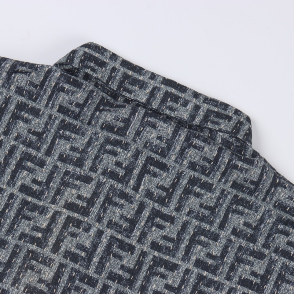 FENDI FD Plain - Stitch FF Jacquard Short - Sleeve Shirt