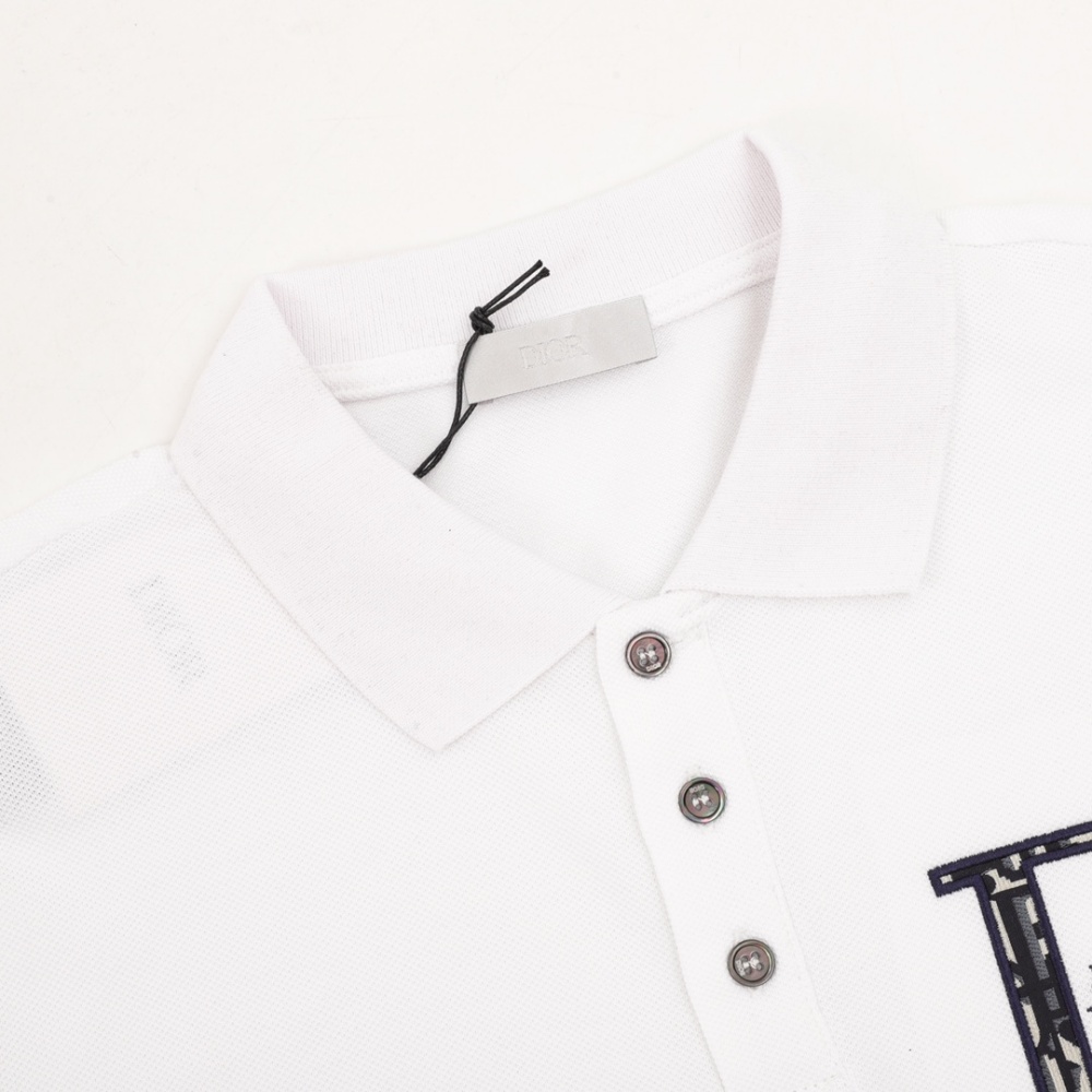 DIOR Embroidered LOGO Short - Sleeve Polo Shirt