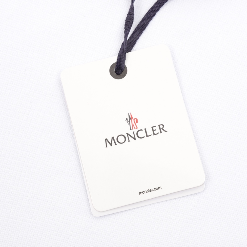 Moncler Short - Sleeve Polo Shirt with Sleeve Tape